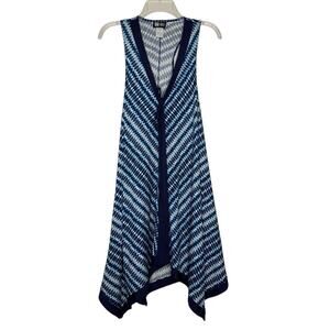 Coco Reef Asymmetrical Hem Striped Blue White Dress Swim Cover Size Medium